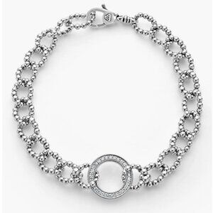 Caviar Spark  Circle Diamond Link Bracelet from Lagos Sz 7